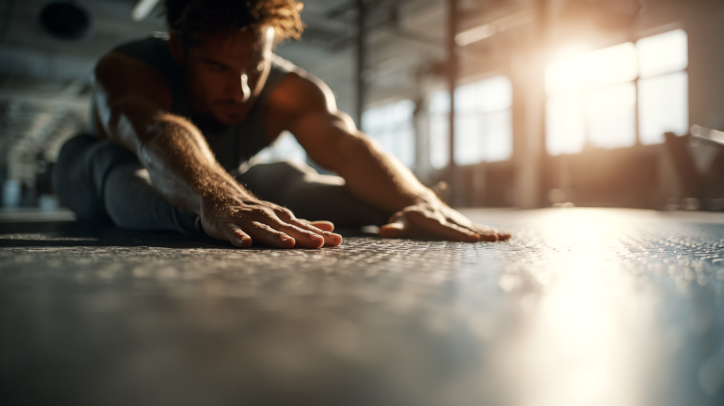 Atleta recuperándose mental y físicamente después del entrenamiento en un ambiente luminoso