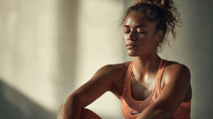 Atleta practicando técnicas de visualización para mejorar su rendimiento mental y físico