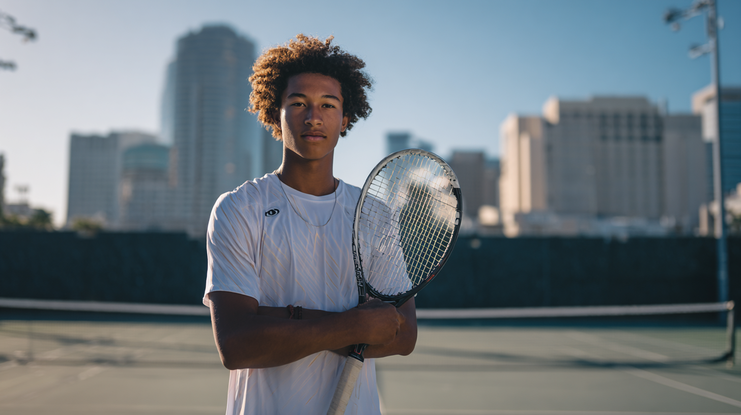 Tenista joven en la pista con raqueta, representando la motivación diaria y la constancia a través de microhábitos