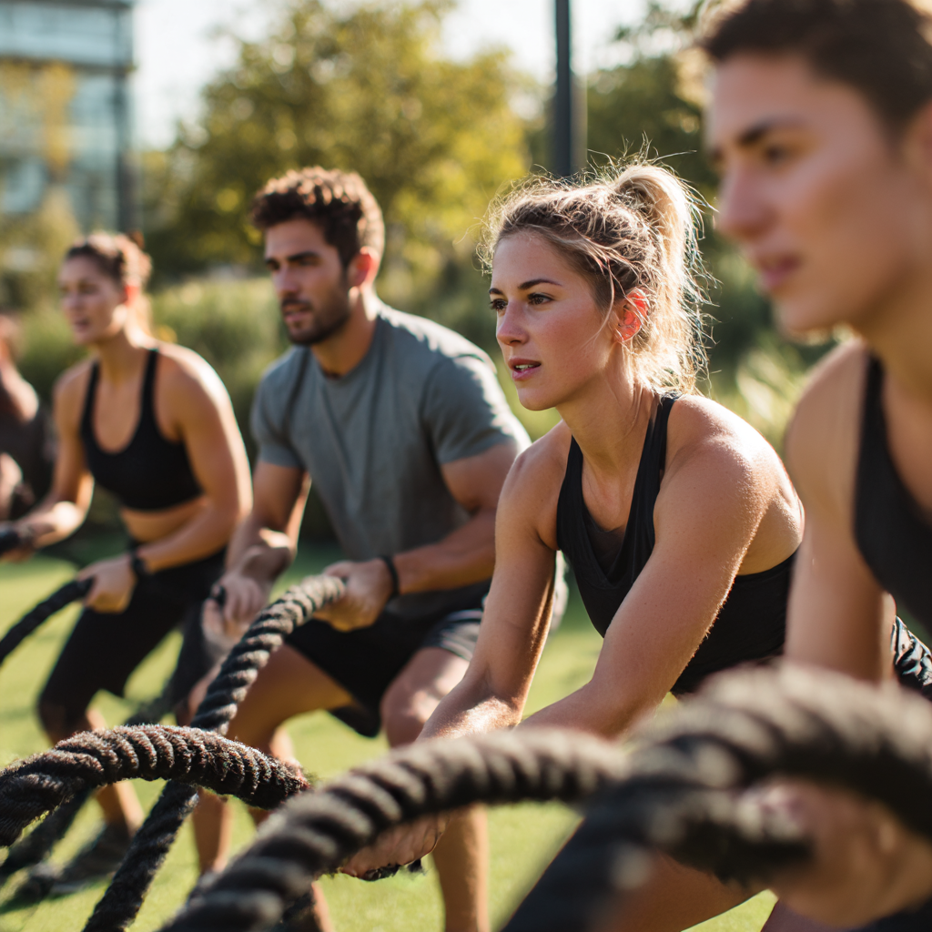 Grupo de atletas trabajando la motivacion en equipo. Motivacion deportiva.