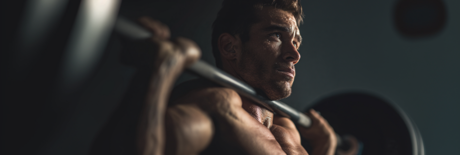 Hombre realizando halterofilia mostrando concentración y mentalidad fuerte en el deporte