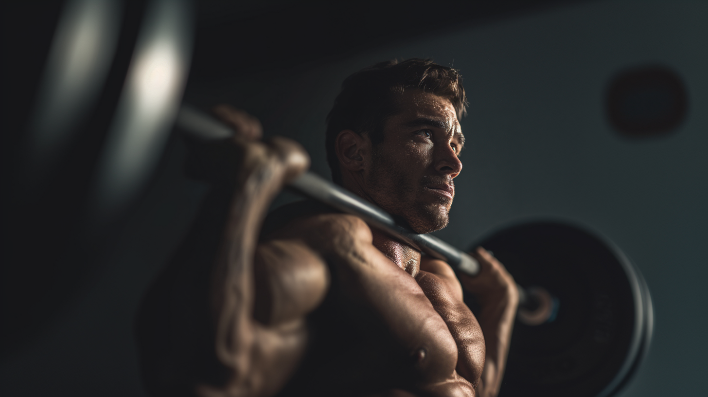 Hombre realizando halterofilia mostrando concentración y mentalidad fuerte en el deporte